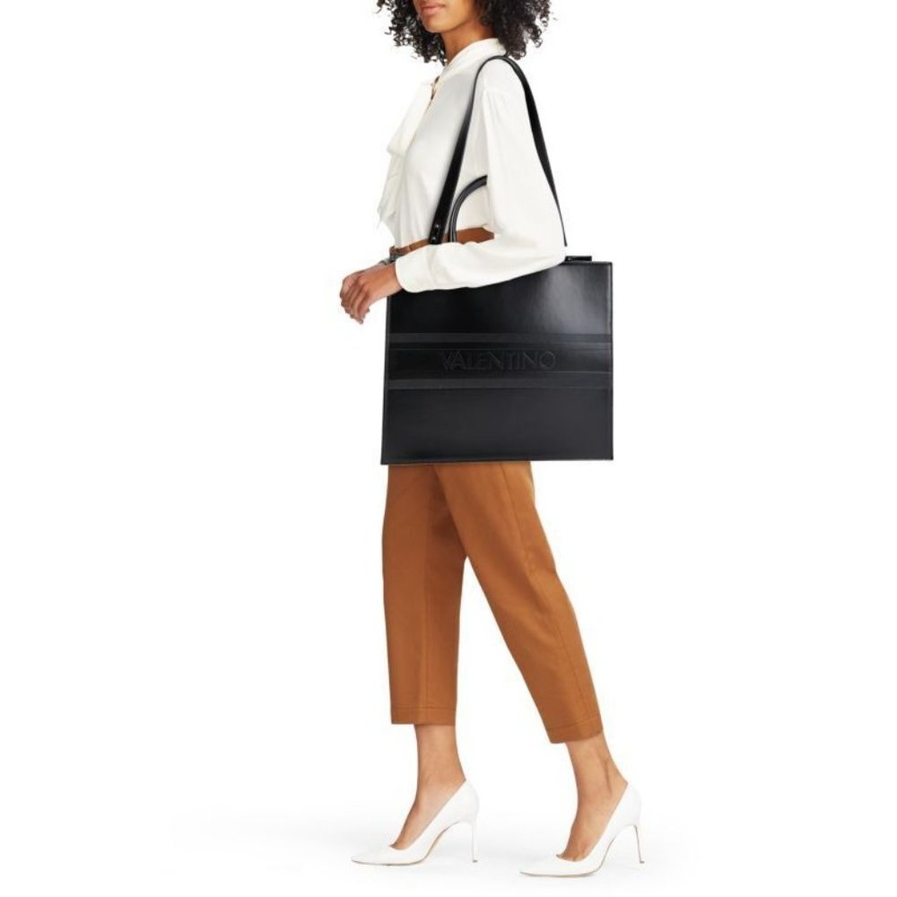 VALENTINO BY MARIO VALENTINO Olivia Leather Satchel Bag Black NEW Rtl $1095 - Picture 3 of 12